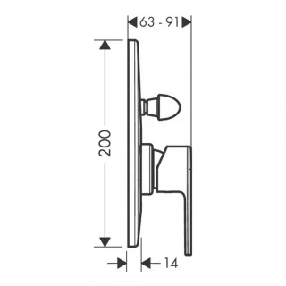 Смеситель для душа Hansgrohe Vernis Shape 71458670 хром